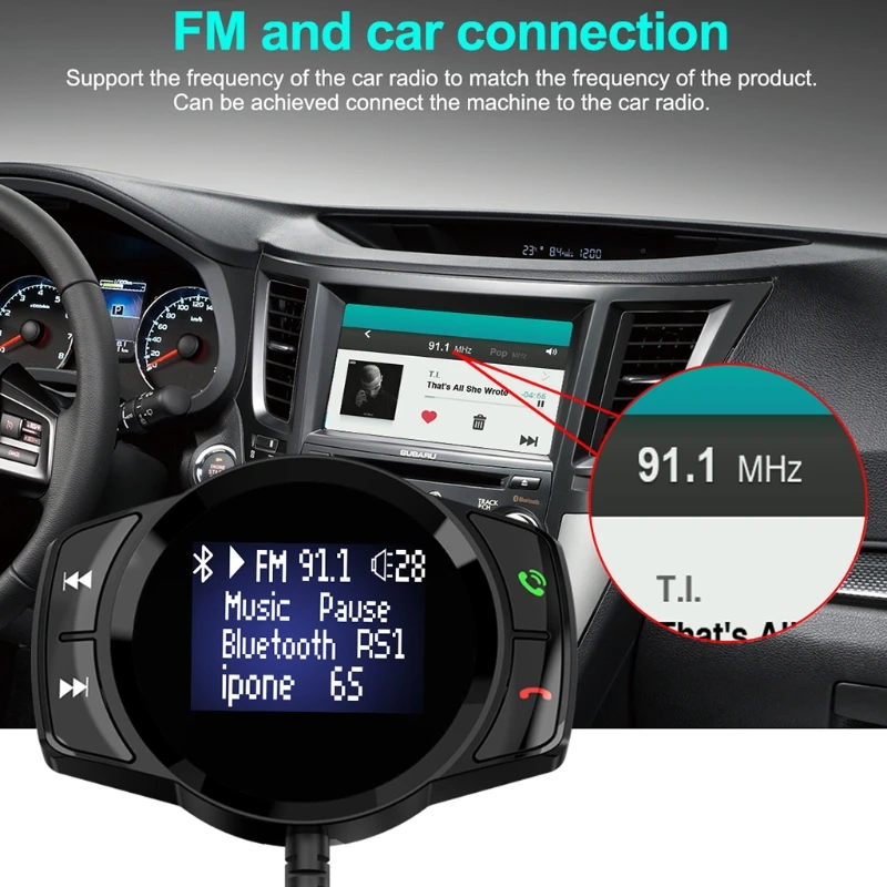 

Large Screen Car Bluetooth Voice Kit Wireless Receiver for Handsfree Talking and Music Streaming with Ground Loop Noise