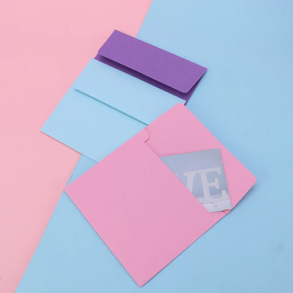 

90 Pcs Clorful Envelopes Stationery Gift Kraft Paper Envelopes Post Photo Letter Envelopes for Office School (Random Colors)