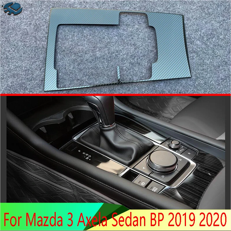 

left hand drive For Mazda 3 Axela Sedan BP 2019 2020 Stainless Steel Gear Shift Panel Center Console Cover Trim Frame