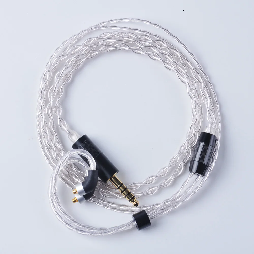 UPOCC Litz 28AWG 7N одиночный Кристальный Медный Серебряный кабель 2,5/3,5/4,4 мм сбалансированный кабель для наушников с MMCX из Тайваня для HQ8 Олово 2