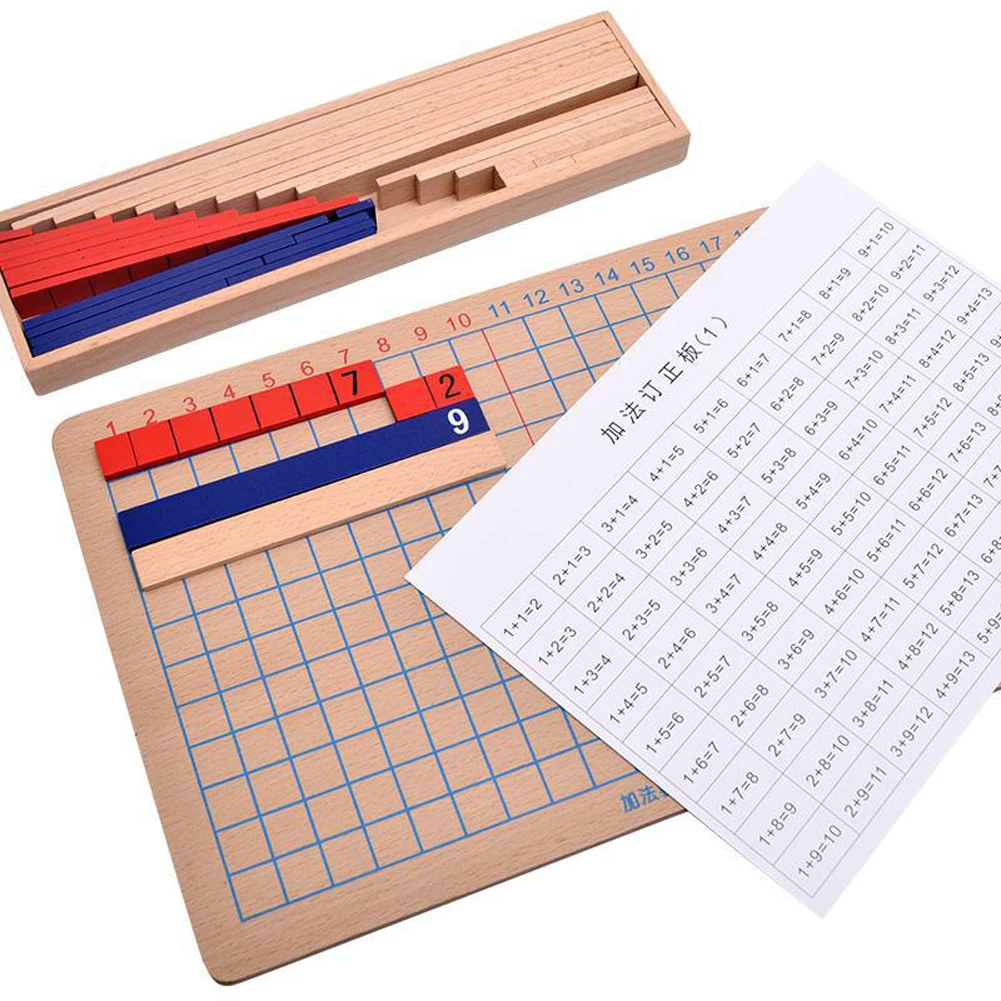 Montessori Mathematics Teaching Toy For Children Addition Subtraction Board Math Toy Wooden Table game Early Educational Toy