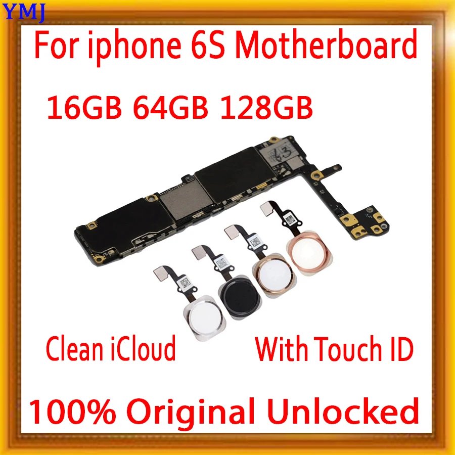 16 Гб/64 Гб/128 ГБ материнская плата для iphone 6s разблокированные логические платы для iphone 6s с отпечатком пальца