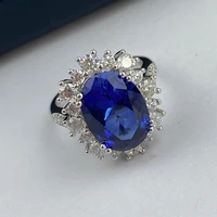 925 sterling silver simulation sapphire ring luxury oval cut womens exquisite jewelry