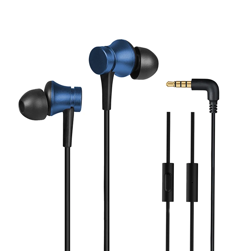 Blue Xiaomi новая посылка Piston 3 свежая версия наушников 3,5 мм наушники-вкладыши с микрофоном для samsung Xiaomi huawei с коробкой - Цвет: Blue