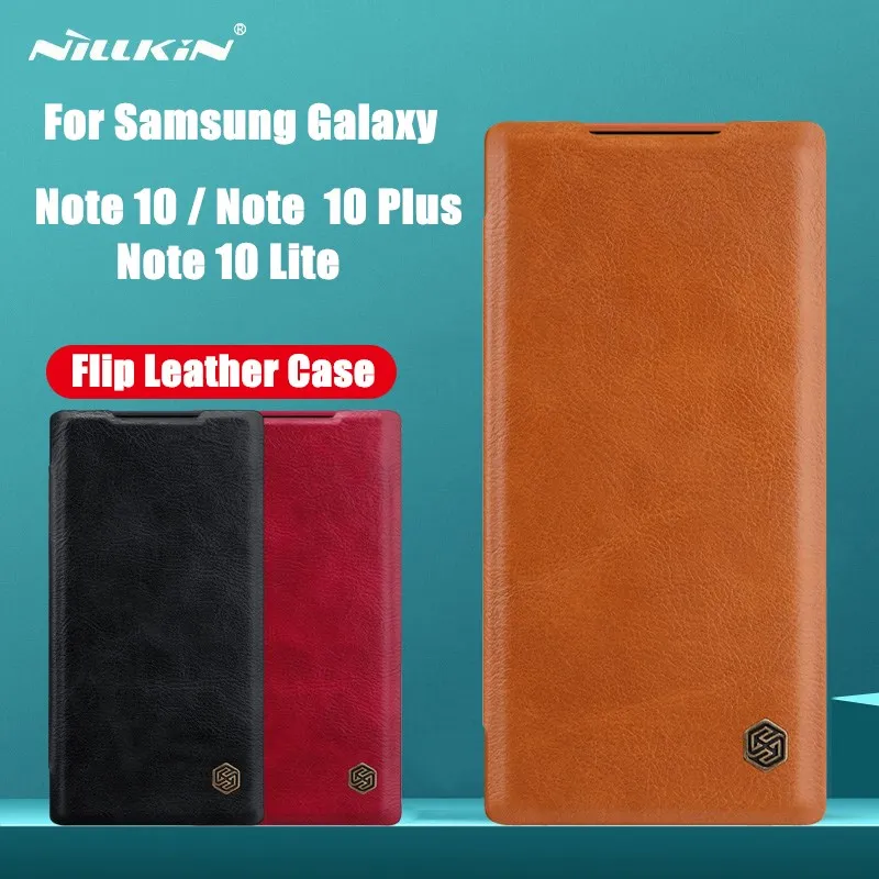 

Case for Samsung Galaxy Note 10 Plus Lite Leather Case Nillkin QIN Series Cover Bag Protective Flip Cover With Retail Package