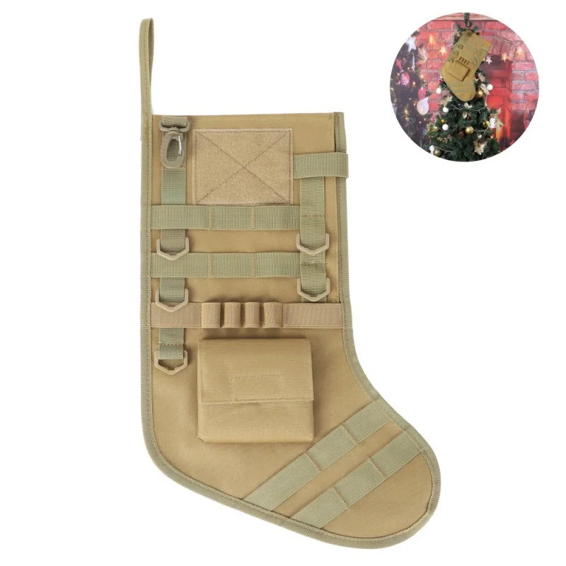 Wholesale Hunting Polyester Christmas Tactical Stocking With Molle