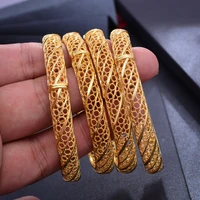 wando 4pcs middle east gold color bangles for women girls arab dubai france gold color banglesbracelet jewelry african jewelry