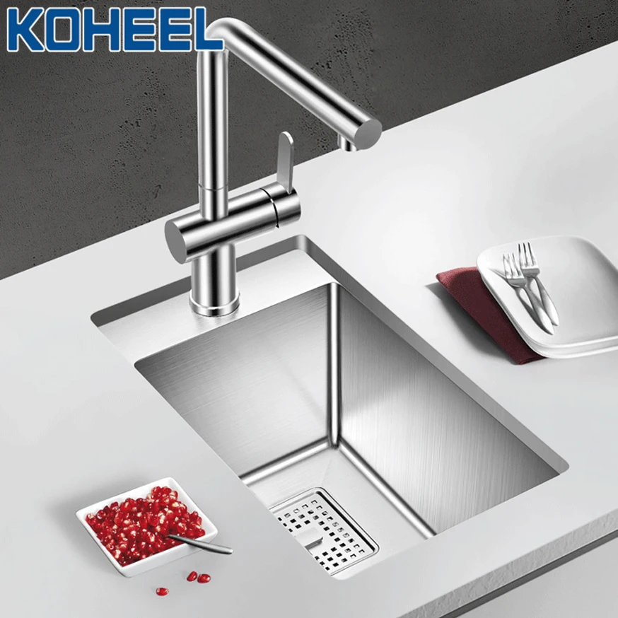 KOHEEL маленькая для очистки раковины и хранения кухонная раковина из нержавеющей