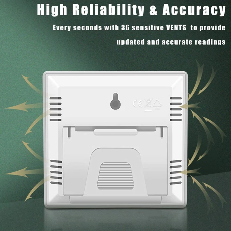 Цифровой комнатный термометр гигрометр с дисплеем времени точный измеритель