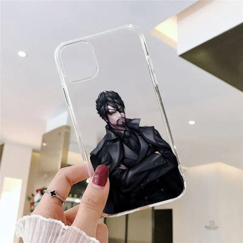 

Anime smoking handsome man Phone Case Transparent for iPhone 6 7 8 11 12 s mini pro X XS XR MAX Plus SE cover funda