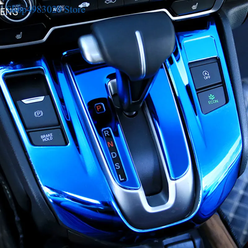 

Car Gear Shift Frame Trim Cover For Honda CRV 2017 Stainless Steel Gear Shift Lever Panel Trim Silver/blue For CRV 2018 2019