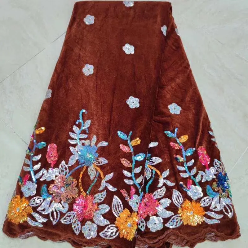 Африканская кружевная ткань с блестками оранжевая Мятная Высококачественная