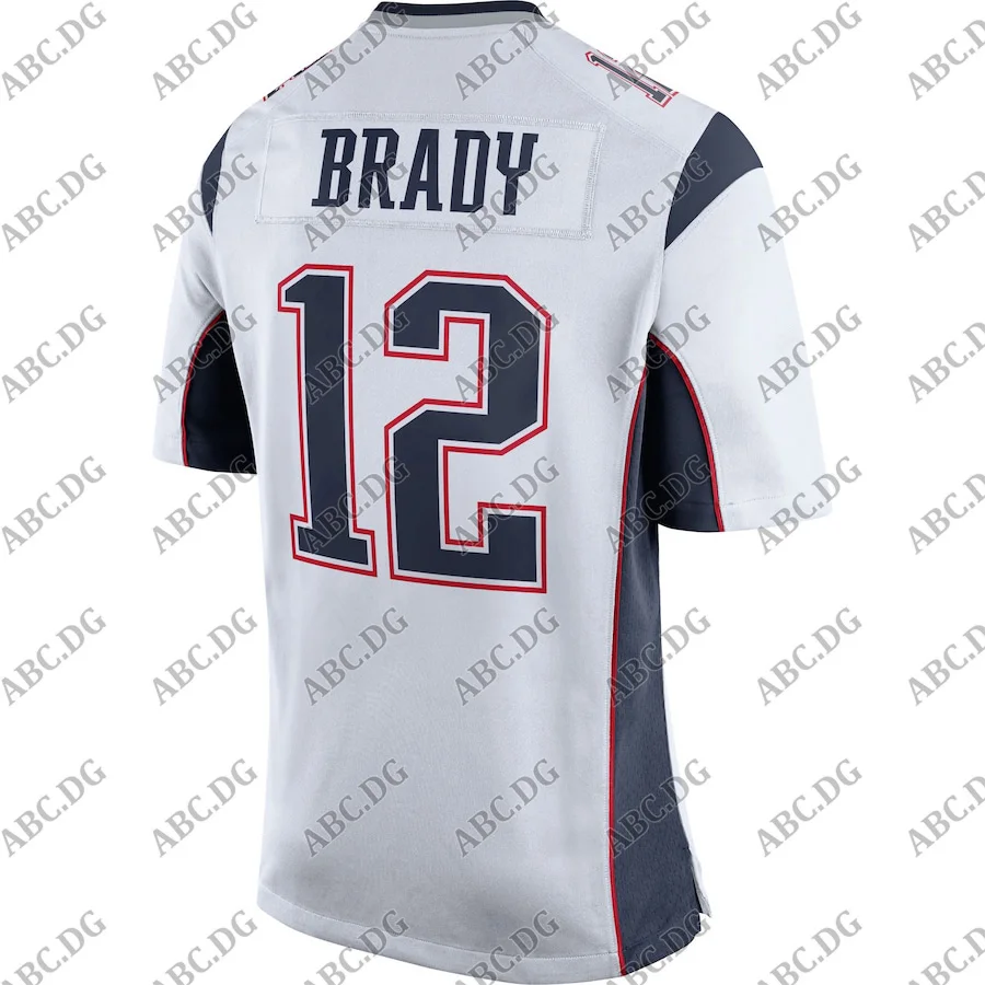 

Customized Stitch Men Women Kid Youth New England Tom Brady White Navy Blue Game Jersey 4XL 5XL 6XL