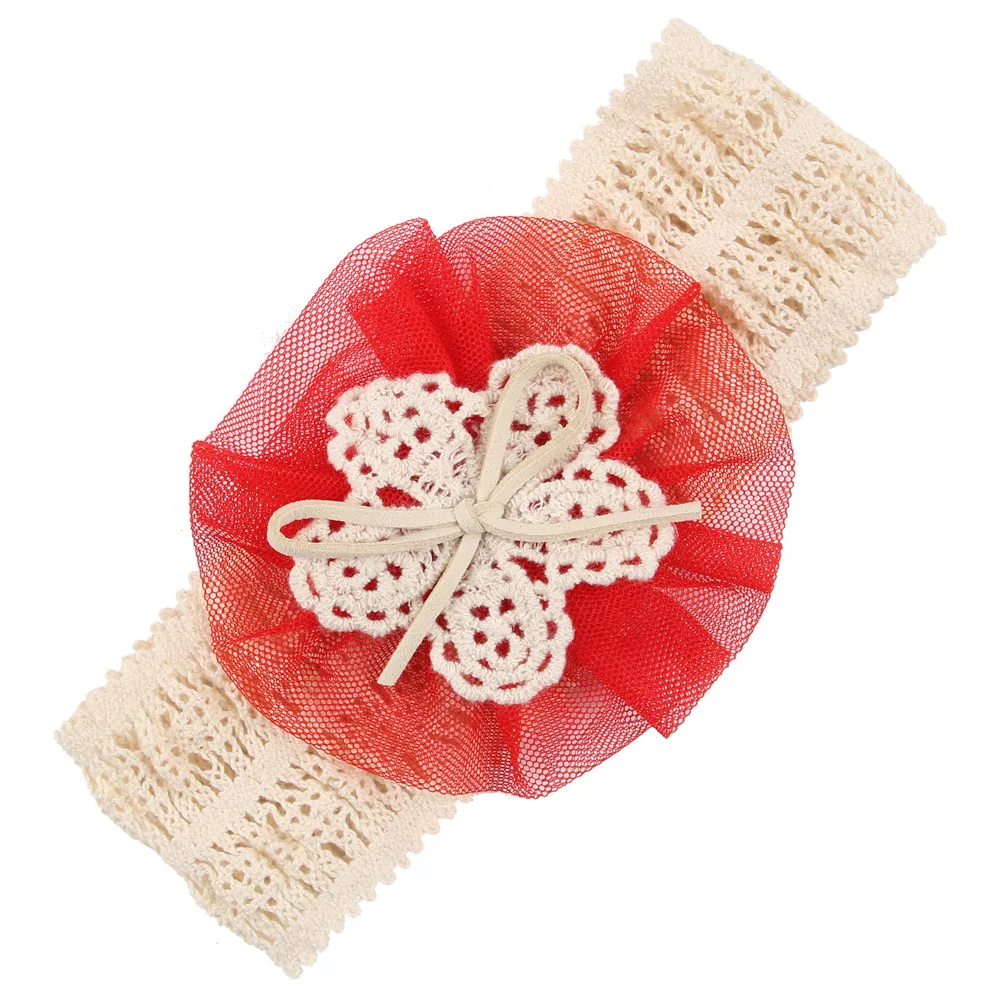 Reci&eacute;n Nacido diadema el&aacute;stico suave de diadema de flores para beb&eacute;s ni&ntilde;o beb&eacute; ni&ntilde;as de encaje de flores ni&ntilde;a gorro el&aacute;stico ni&ntilde;os apoyos de la foto-4