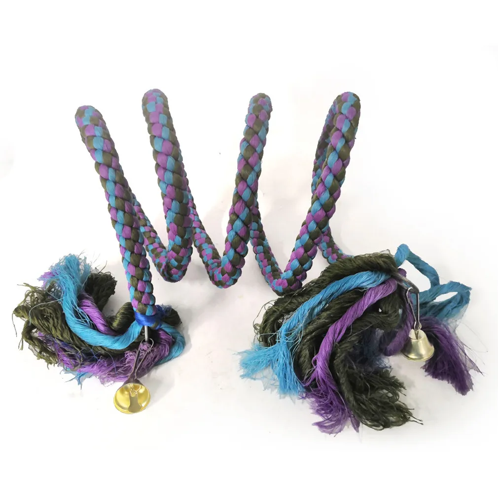 Попугай укуса ремень игрушка красочный хлопчатобумажный канат животные попугай