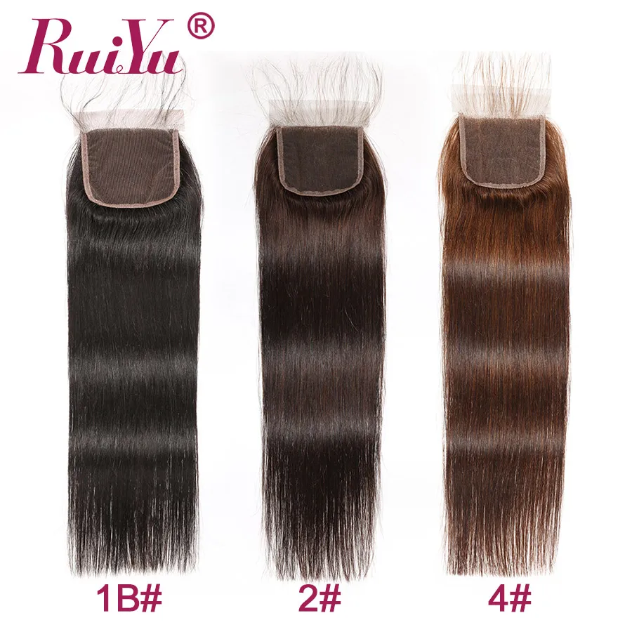 Human Hair Bundles With Closure Straight Hair Bundles With Closure Brazilian Hair Weave Bundles With Closure RUIYU Non-Remy Hair