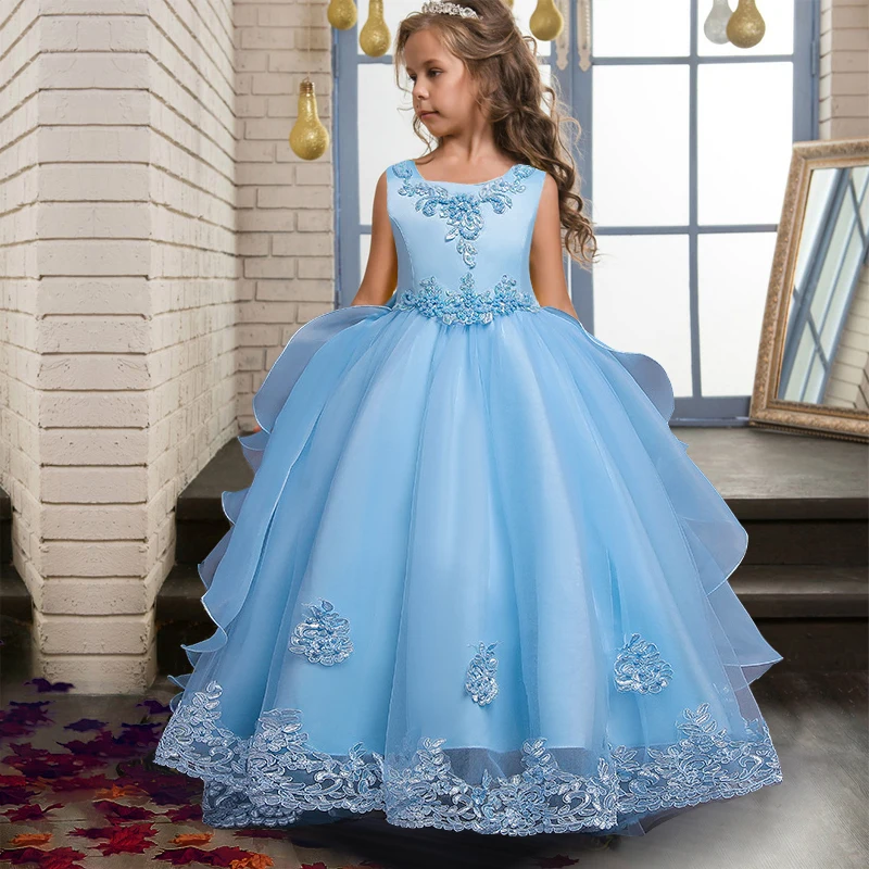 2022 летнее пышное платье принцессы с цветами элегантные Детские платья для