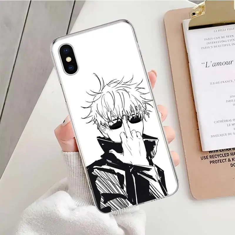 Anime Jujutsu Kaisen Satoru Gojo Soft Phone Case For IPhone 11 12 13 14 Pro MAX XR X XS Mini Apple 8 7 Plus 6 6S SE 5S Fundas