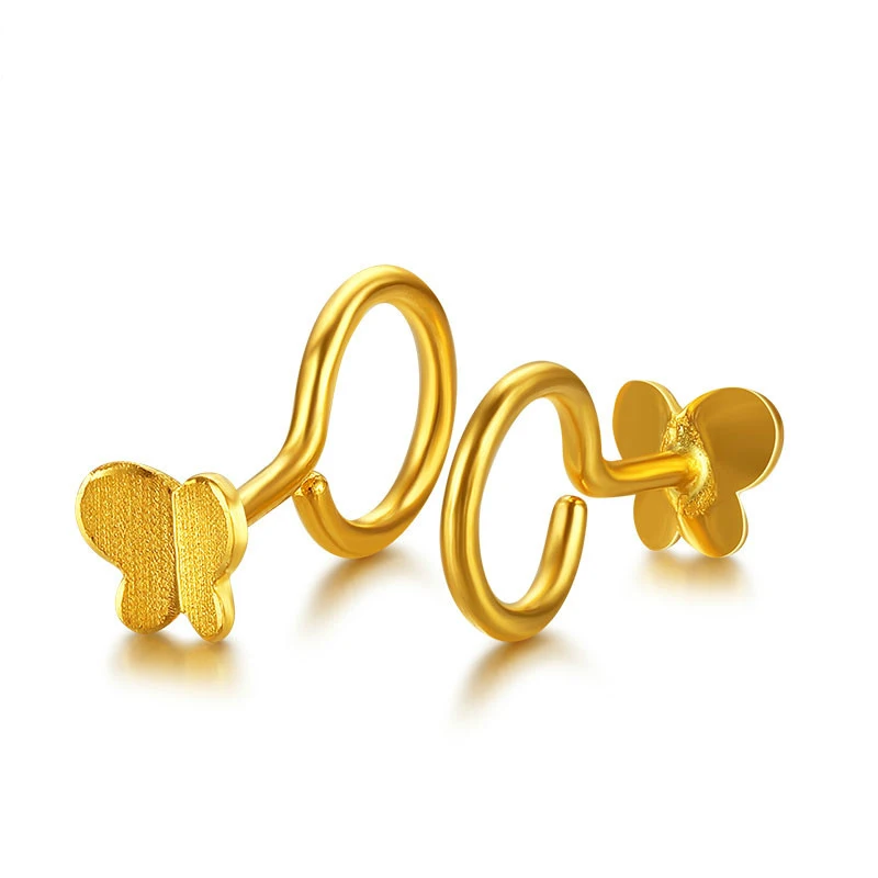 24K чистое золото серьги Настоящее AU 999 твердые золотые хороший полые шар