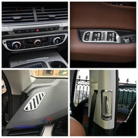 yimaautotrims matte interior refit kit for audi q7 2016 2020 abs pillar b air ac outlet vent lift button panel cover trim