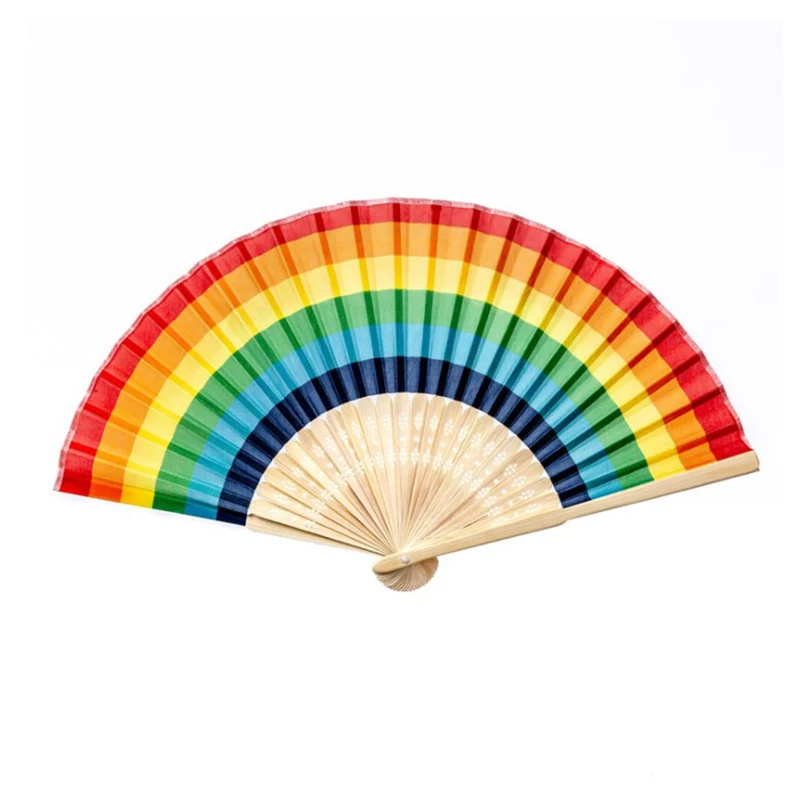 1 шт. летний Радужный ручной складной веер для украшения свадебной вечеринки