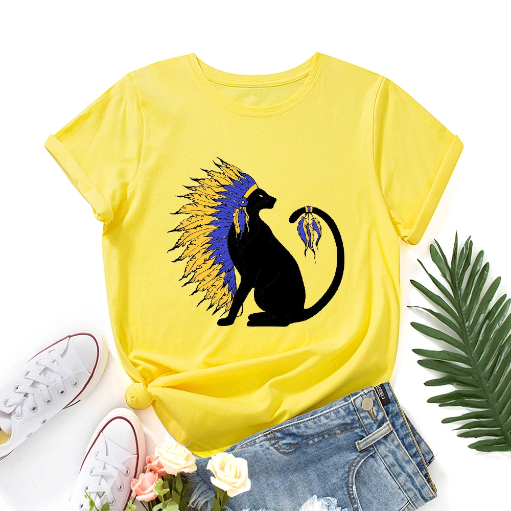 

Women T-shirt Summer Short Sleeve Cotton S-5XL Panther Print Fashion Casual O Neck Female Tshirt Tees Tops Camisas Mujer