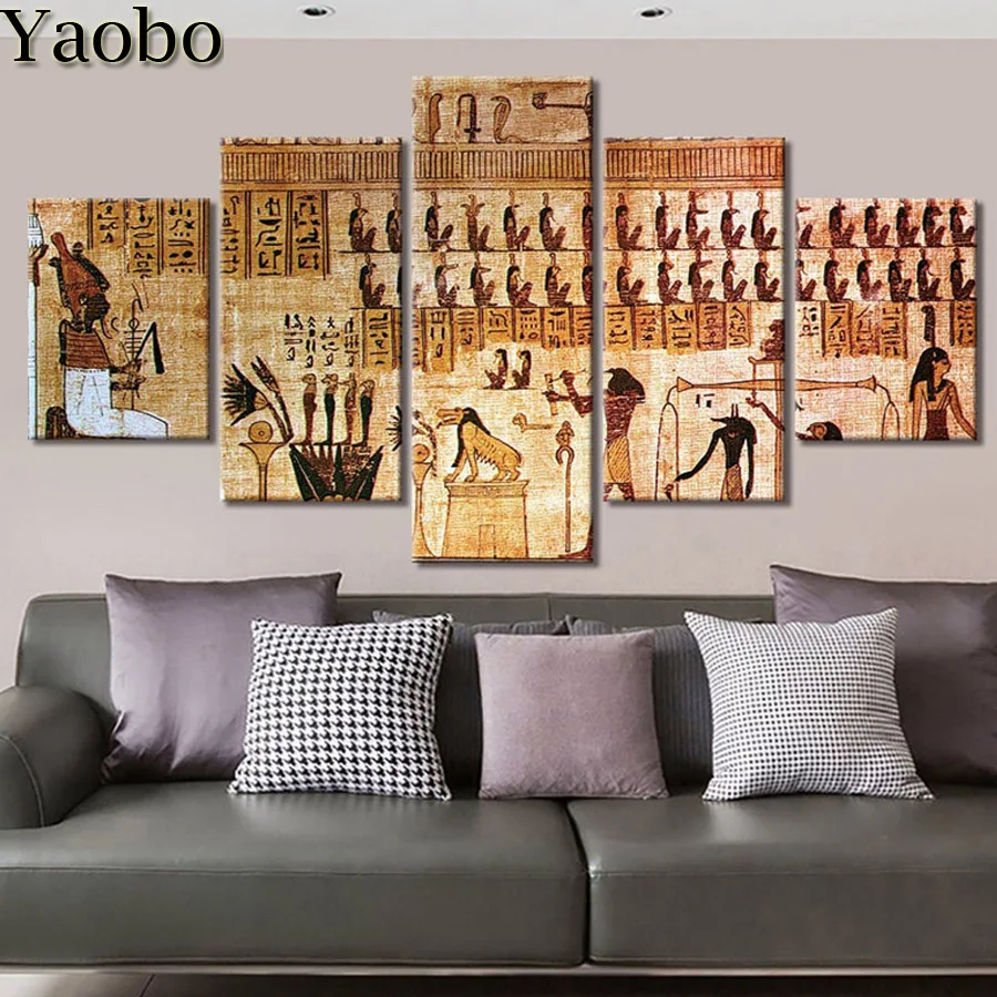 

5 Pcs Ancient Egyptian culture For Living Room Decoration diamond painting stitch cross diamond embroidery full drill mosaic