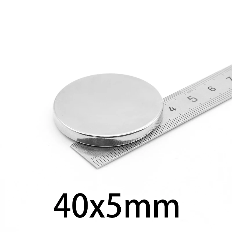 

1-5PCS 40x5mm Big Round Powerful Magnet 40mmx5mm Bulk Sheet Neodymium Magnet 40*5mm Permanent NdFeB Strong Magnet disc 40*5