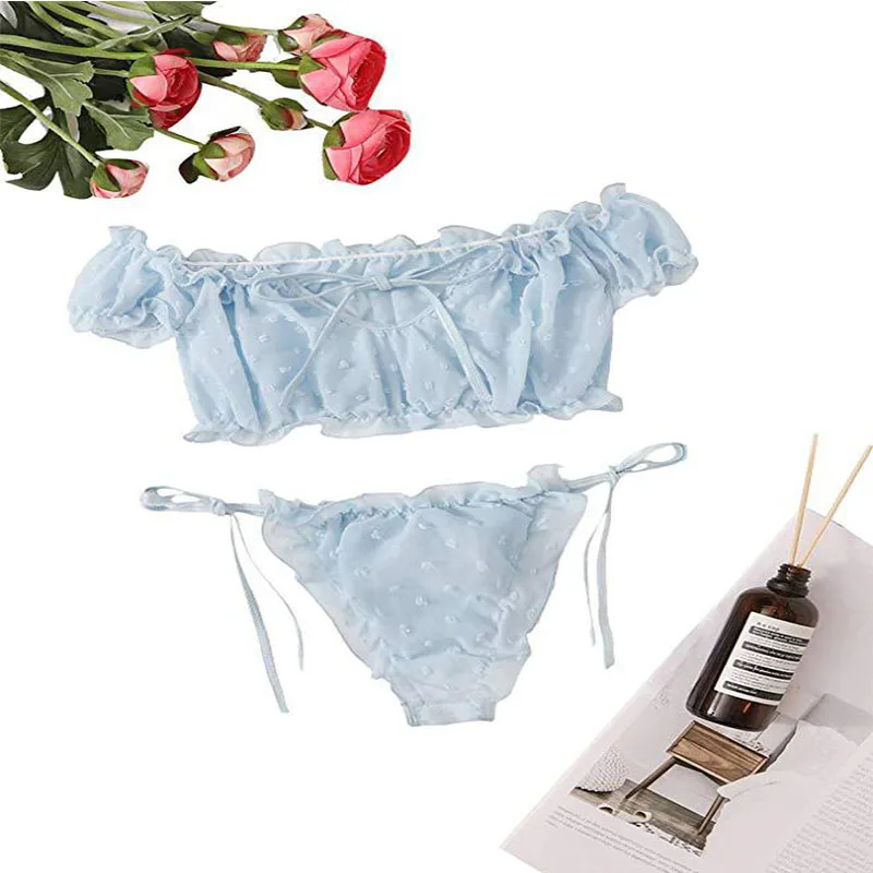 Женское сексуальное нижнее белье комплект с бюстгальтером прозрачный