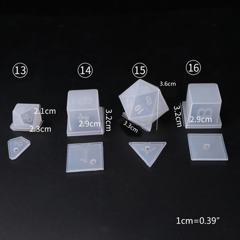 

DIY Crystal Epoxy Mold Dice Fillet Shape Multi-spec Digital Game High Mirror Silicone Mould Making Accessories