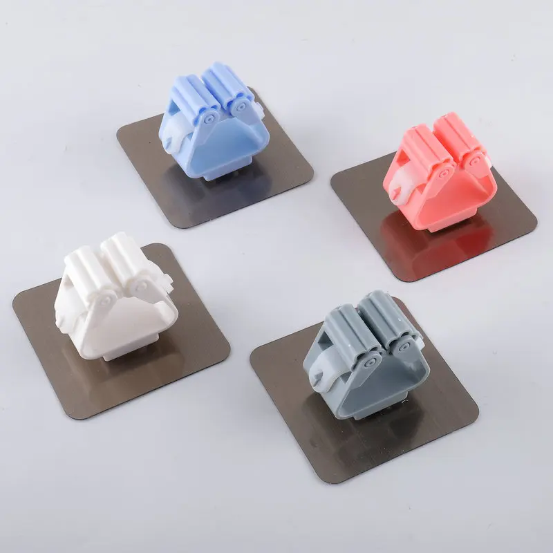 

Punch-free Multifunctional Non-marking Mop Holder Toilet Bathroom Wall Hanging Broom Storage Hook Mop Clip Wholesale