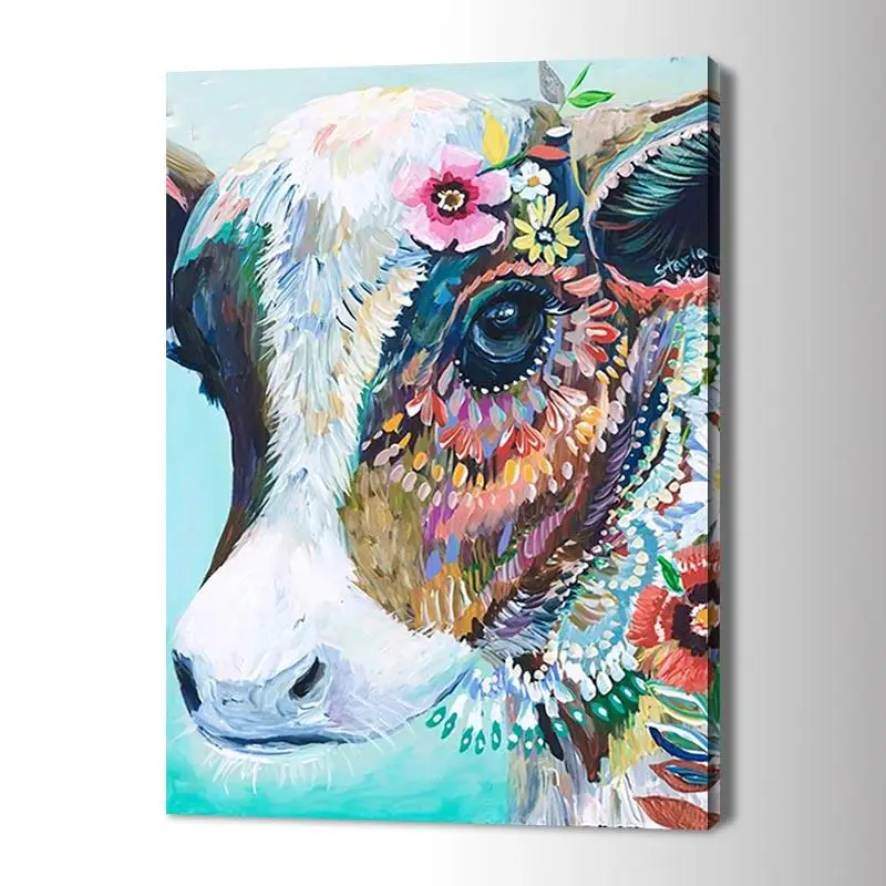 

Fashion Painting Cow Art Poster and Prints Canvas Painting on Wall Art Modern Picture for Home Room Decoration