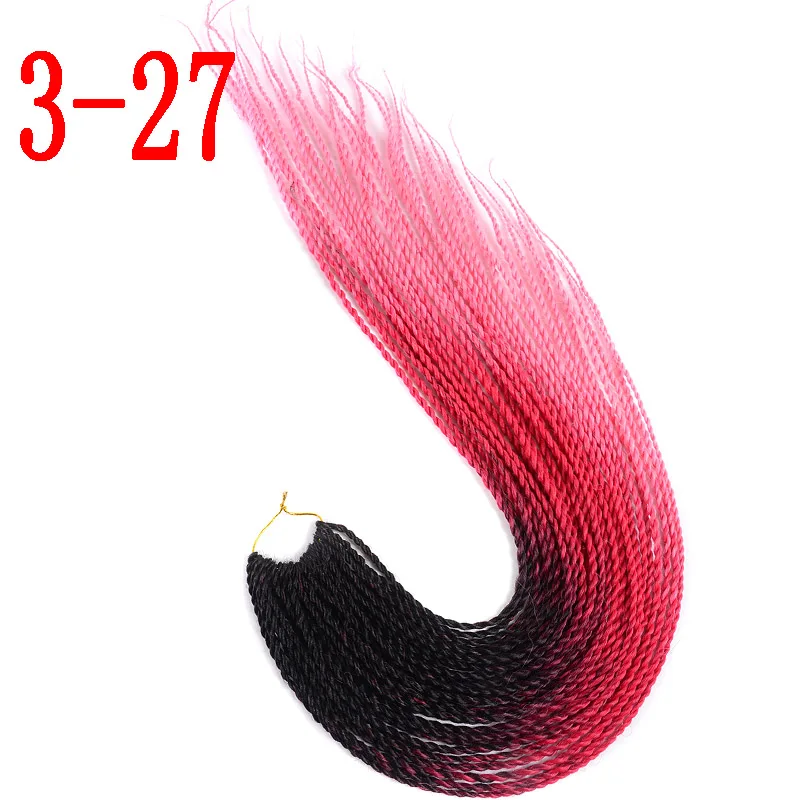 MERISIHAIR Ombre вязанные косички Сенегальские крученые волосы 24 дюйма 30 корней/упаковка синтетические плетеные волосы для женщин серый синий розовый