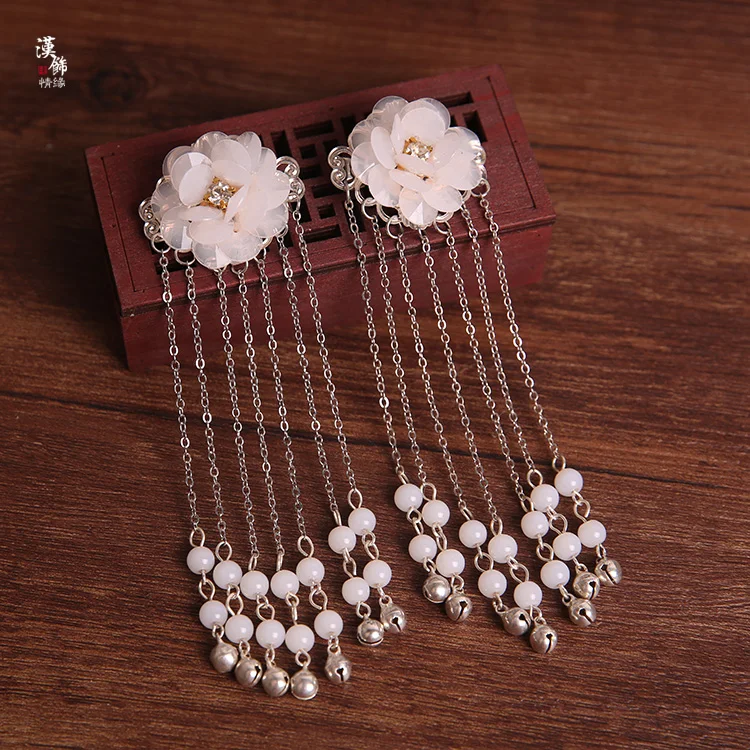 

Classical Hairpin Chinese Clothing Headdress Antique Style Barrettes Pair Hairclips Tassels Hair Accessories Ancient Costume