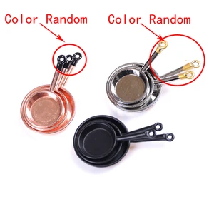 3 шт. кукольный домик миниатюрные металлические сковородки для приготовления пищи котелок, кухонная посуда аксессуары для игрушек