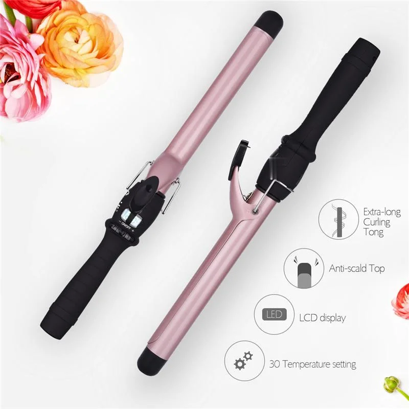 

30 Groups Temperature Setting Electric Hair Curler Long Curling Tong Wand 13-38mm Professional Hair Curling Iron LCD Screen 31