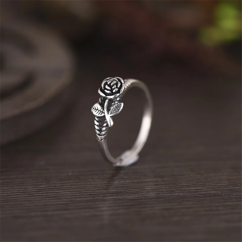 

2020 trendy fashion ladies wild sweet simple rose flower ring suitable for gifts for lovers, women fashion ladies can wear to wi