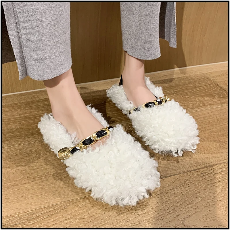 

Loafers Women Warm Moccasins Flat Shoes Plush Ladies Causal Non Slip Woman Flock Comfortable Flats Female Fashion New