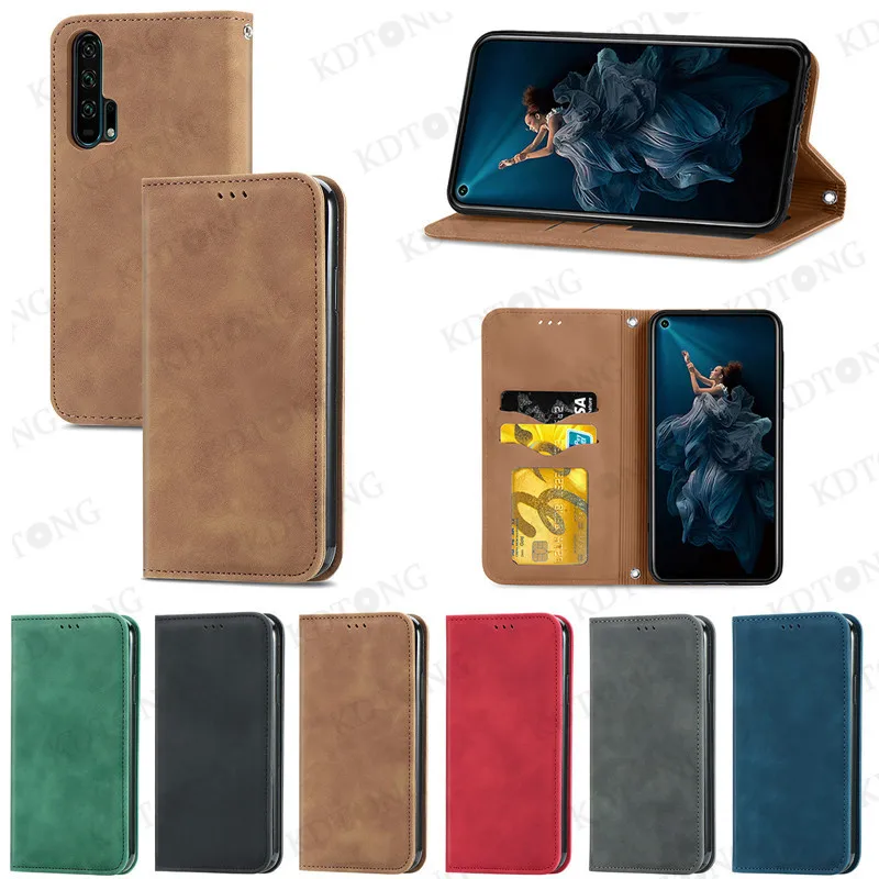 

Magnetic Luxury Retro Leather Case For Honor 30S 20 20i 10 10i Pro Lite Hot Sale Simple Fashion With Card Pocket Phone Cases