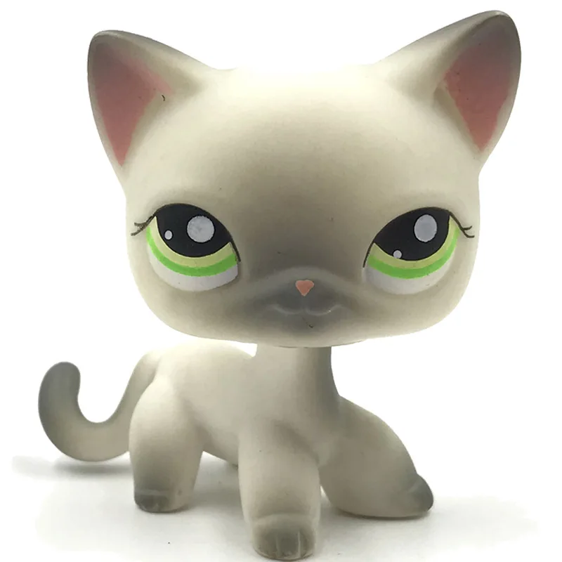 125 pet shop lps лпс пет шоп игрушки кошка немного короткие волосы стоял серый#5#391 черный#336 старые оригинальные игрушки котенок детей Рождество подарок коллекция - Цвет: 125