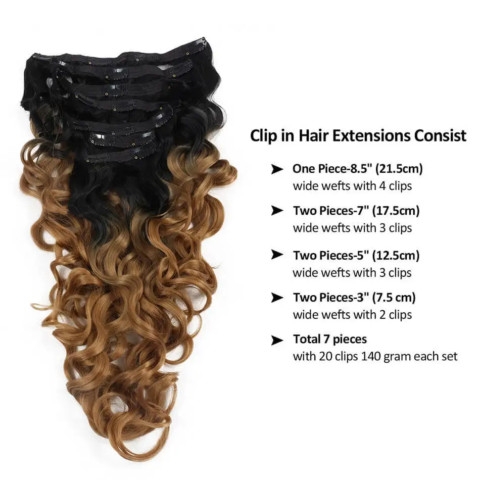 Красота на линии синтетические волосы заколках для наращивания двойной уток