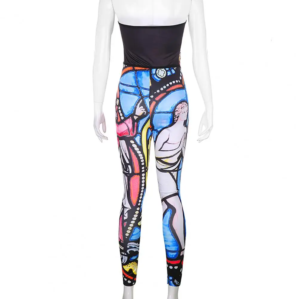 

Women Sleeveless Strapless Slim Sexy Graffiti Printing Bodycon Overall Jumpsuit Flat Shouders
