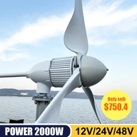 wind turbine 2kw generator horizontal windmills alternative dynamo charger 24v 48v 96v out put with mppt controller for home use