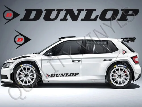 

Наклейки на шины DUNLOP 6 шт., с логотипом двери, седана, автомобиля, гонки, ралли