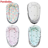 parabebe 80cm50cm newborns baby carrycot portable light cotton moses basket soft baby sleep nest crib