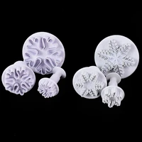 3pcs christmas snowflake cake mold chocolate fondant cookie plunger cutters for xmas birthday party cake decor diy baking mould
