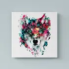 Картина Разноцветный Волк на холсте с подрамником  Российской производство  Крепление в подарок