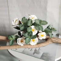 14forks artificial flowers camellia mint leaves plants home decor house accessories flower wall wedding fake silk flower bouquet