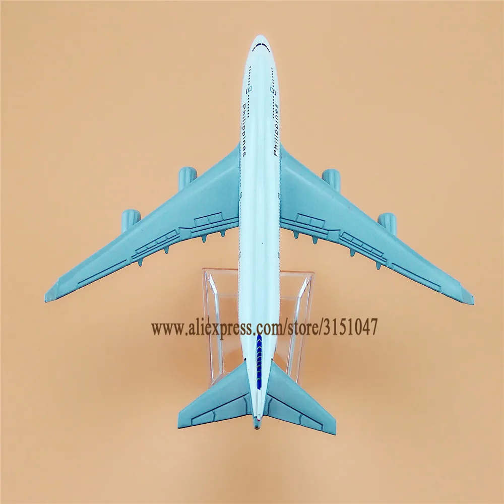 Модель самолета из металлического сплава 16 см Авиапочта Филиппины Боинг 747