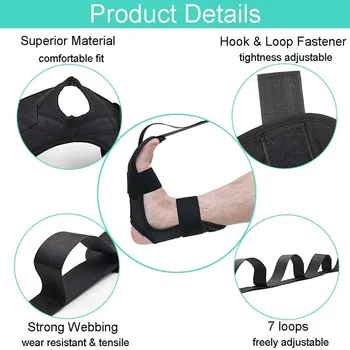 Yoga Stretching Strap Belt with Loops Ankle Leg Stretcher Stretching Bands Belts for Leg and Foot Stretch Assist 4